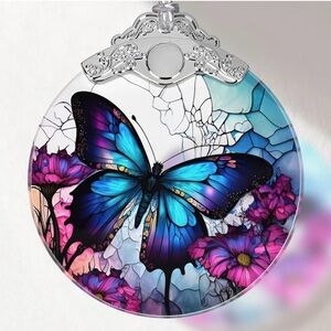 Butterfly Stained Glass Suncatcher/Christmas Ornament